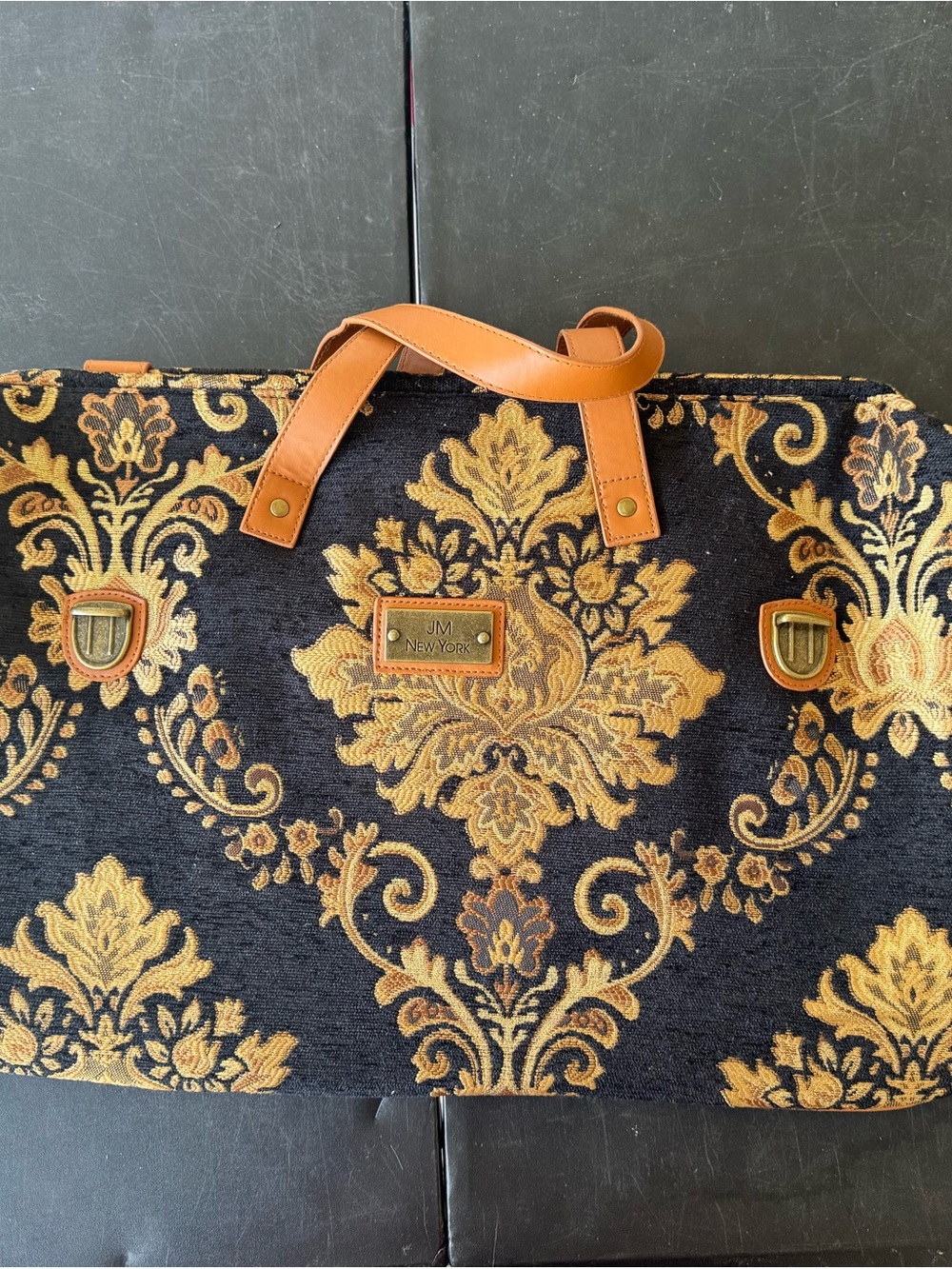 JM New York Vintage Chic Brocade Regal Carpet Bag